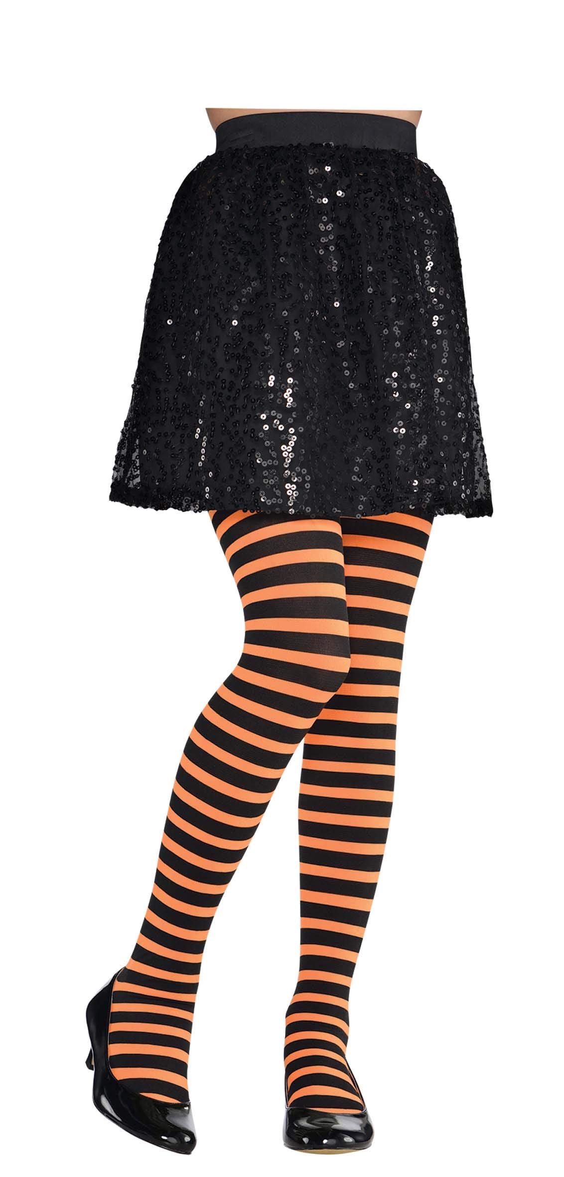 Amscan Orange & Black Striped Tights - Child S/M, 1 Pc