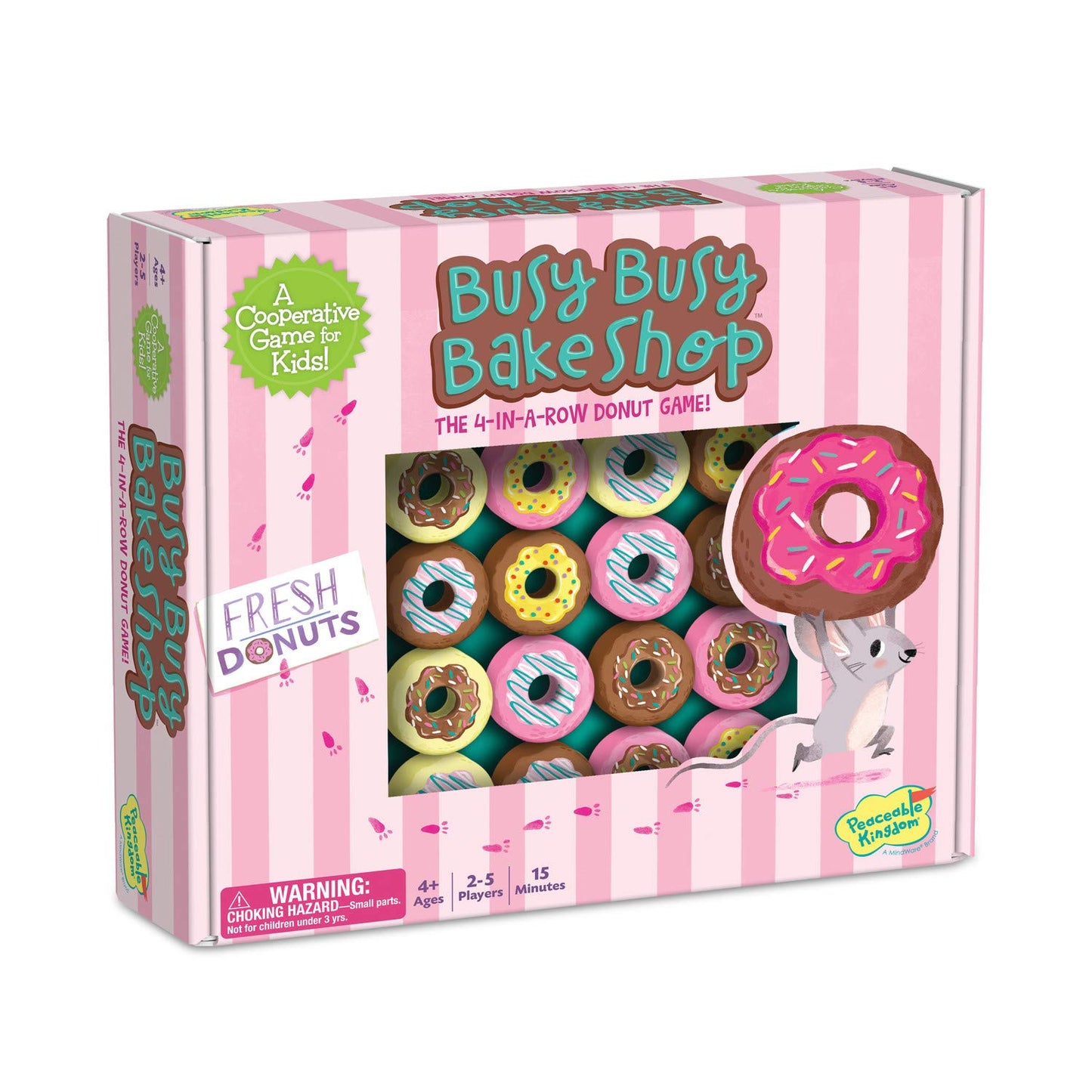 Peaceable Kingdom Busy Bake Shop Game for Kids - 2-5 Players, Ages 4+, Wooden, Multicolor, Model GM120