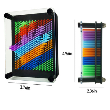 3D Pin Art Sensory Toy Size 5X3.7 Inches Needles Pin Impression Toy Intellectual Fun Rainbow Toys, Rainbow