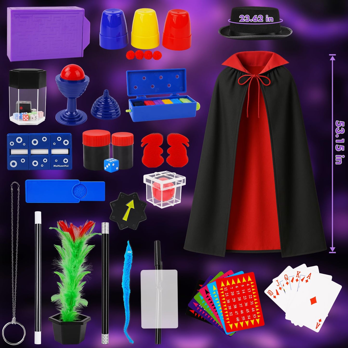 Dogern Magic Kit for Kids  Magic Tricks Set Includes Magic Wand and Magician Costume  Exciting Starter Magic Set Gift for Boys  Girls Ages 6-12  Perfect for Christmas  Halloween  and Birthday