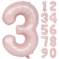 40 In Matte Pink Number Balloons Helium Foil Mylar Balloon Birthday Party Banquet Decoration Digital 3