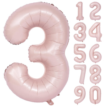 40 In Matte Pink Number Balloons Helium Foil Mylar Balloon Birthday Party Banquet Decoration Digital 3