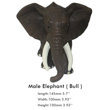 Funshowcase African Jungle Animals Toy Elephants Figure Realistic Plastic Figurine Playset Lot 3-Piece