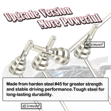 Rcarmumb Drive Shaft CVD Upgrades Part for 1/16 e-revo #7151X, 4pcs Front Rear Harden Steel #45 Upgrades Parts Hop-up,Silver
