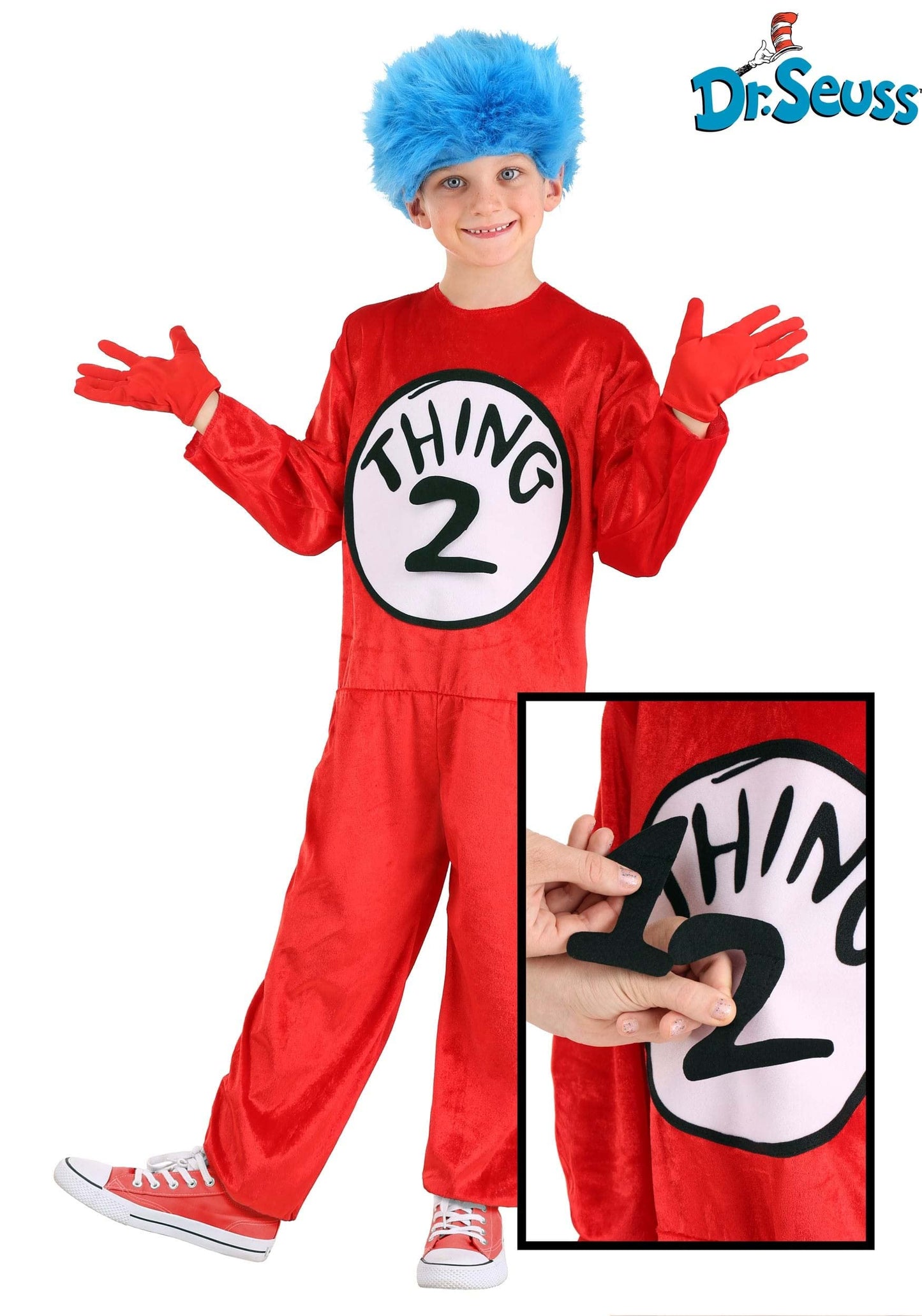 Elope Dr Seuss Thing 1 & Thing 2 Costume For Kids - Medium (8-10)