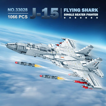 Reobrix J-15 Fighter Jet Building Set Military Air Jet with Movable Wings Single Seater Fighter 33028 Aircraft Model Kits Military Displays Gift for mature-themed Teens Boys 14+ 1066PCS