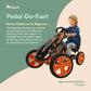 hauck Speedster Pedal Car with 3 Way Adjustable Bucket Seat, Hand Brake, and Robust Steel Tube Frame for Indoor and Outdoor Use,