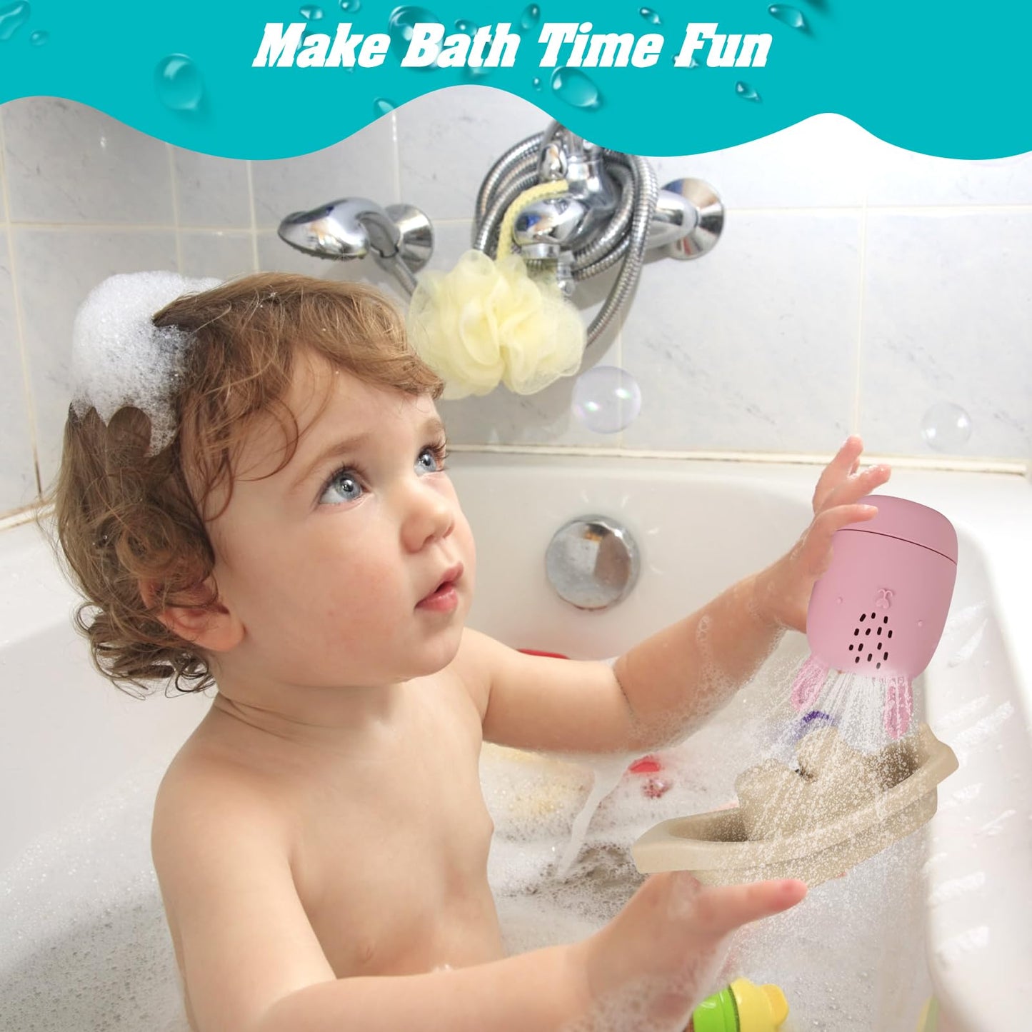 Hyszxus Bath Toys Floating Boats With Silicone Bathtub Toys,9Pcs Mold Free Baby Bath Toys For Infants 6-12-18 Months,Water Table Toys For Toddlers 1-3,Shower Toys Pool Toys For 1 2 3 4 Boys Girls Kids