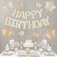 Happy Birthday Balloons Banner, Cream Happy Birthday Foil Balloons 16 Inch Mylar Foil Letter Balloons With 8 Pcs Cream Caramel B