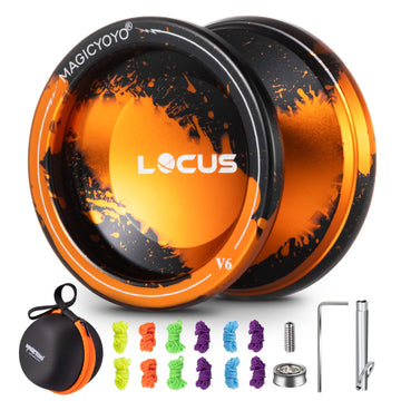 Magicyoyo V6 Locus Responsive Yoyo For Kids Beginner, Professional Metal Yoyo For Adults/Advanced, Dual Purpose Tricks Yo-Yo With Replacement Unresponsive Yoyo Bearing+12 Yo Yo Strings+Remover Kit+Bag