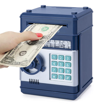 Piggy Bank For Boys,Refasy Electronic Piggy Banks Password Money Saving Box Gifts For 11 Year Old Boy Money Bank Toy Birthday Gifts For Boys Girls Kids Safe Cash Coin Can(Navy)