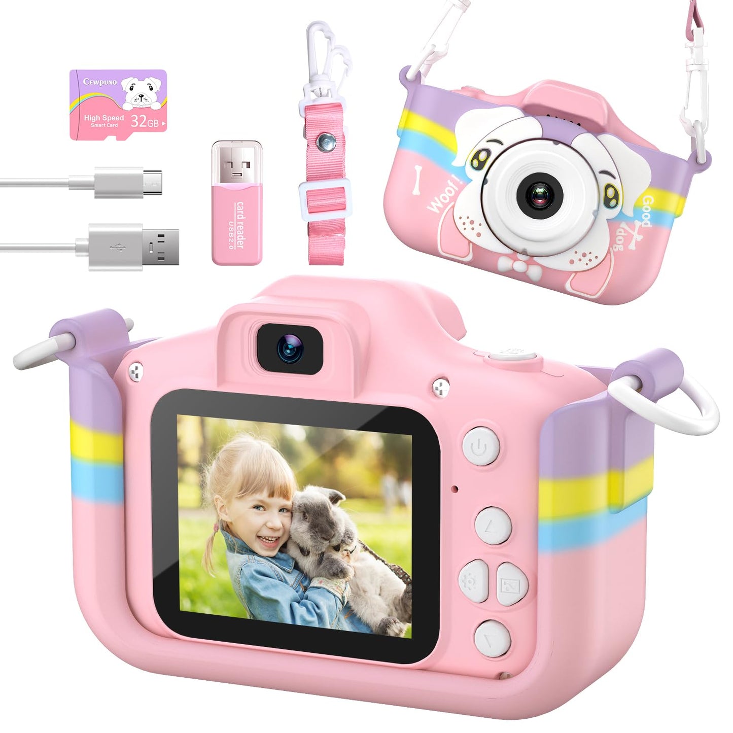 Kids Camera Toys For 3-12 Years Old Boys Girls Children 1080P Fhd Selfie Camera 48 Mp, Portable Toddler Digital Camera With Prot