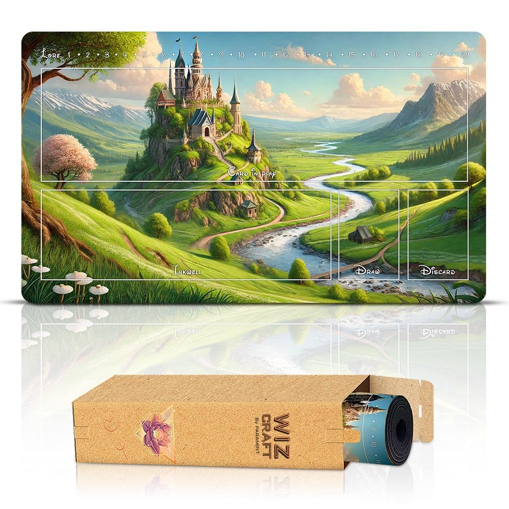 Wizcraft Gaming Paramint Lorcana Green Africa Savannah (Stitched)- Lorcana Playmat - Lorcana Mat, Lorcana Game Mat - Non-Slip Ru