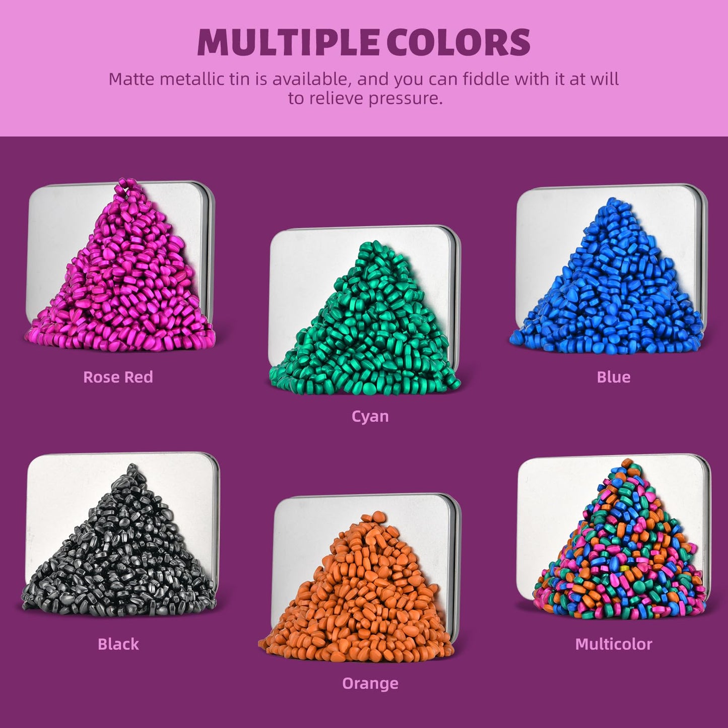 Magnetic Ferrite Putty Rocks,Multicolor More Than 600 Weak Magnetic Smooth Ferrite Pebbles, Magnet Rock Desk Toys And Time-Kille