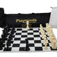 Playminds 18 X 18 Professional Tournament Chess Set With Black Vinyl Foldable Chess Board Game With Solid Plastic Pieces Wit