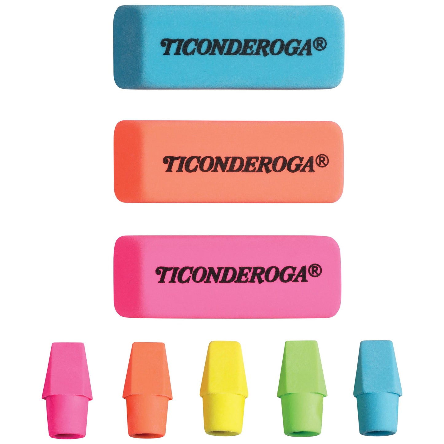 Dixon Ticonderoga Office & School Eraser Combination Set, 15 Eraser Multi-Pack, Multicolored (38931)