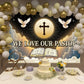 We Love Our Pastor Backdrop 7x5FT Pastor Appreciation Banner Background for Church Cross Christian Thanksgiving Party Decoration