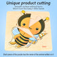 Faburo Wooden Puzzles for Toddlers, 8pcs Insect & Animal Shapes, Educational Montessori Toys for 1-3 Year Olds, Berry Color