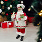 Amyoxu 11-Inch Cooking Chef Santa With Gingerbread House,Resin Statue Santa Figurine Christmas Decoration Ornament Xmas Gift