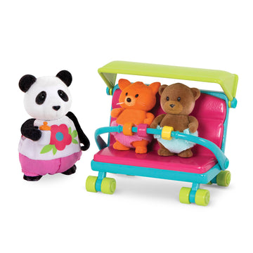 Lil Woodzeez - 13Pcs Baby Sitter Playset - Miniature Dollhouse Furniture & Accessories - 3 Doll Figures Included - Pretend Play