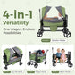 Stroller Wagon for 2 Kids with Canopy, Foldable All-Terrain Wagon Stroller with Adjustable Push/Pull Handle, Parent Organizer, 5