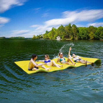 Betterland 12 Ft Floating Water Mat, Lily Pad,3 Layers Xpe Foam For Beach, Ocean, Recreation And Relaxing Lily Mats, Roll-Up Flo