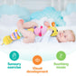 Kmuysl Baby Toys 0-12 Months, Musical Animal Stuffed Toy With Crinkle, Rattles & Lullaby, Plush Toy For Infant Newborn, Yellow Fabric Cotton
