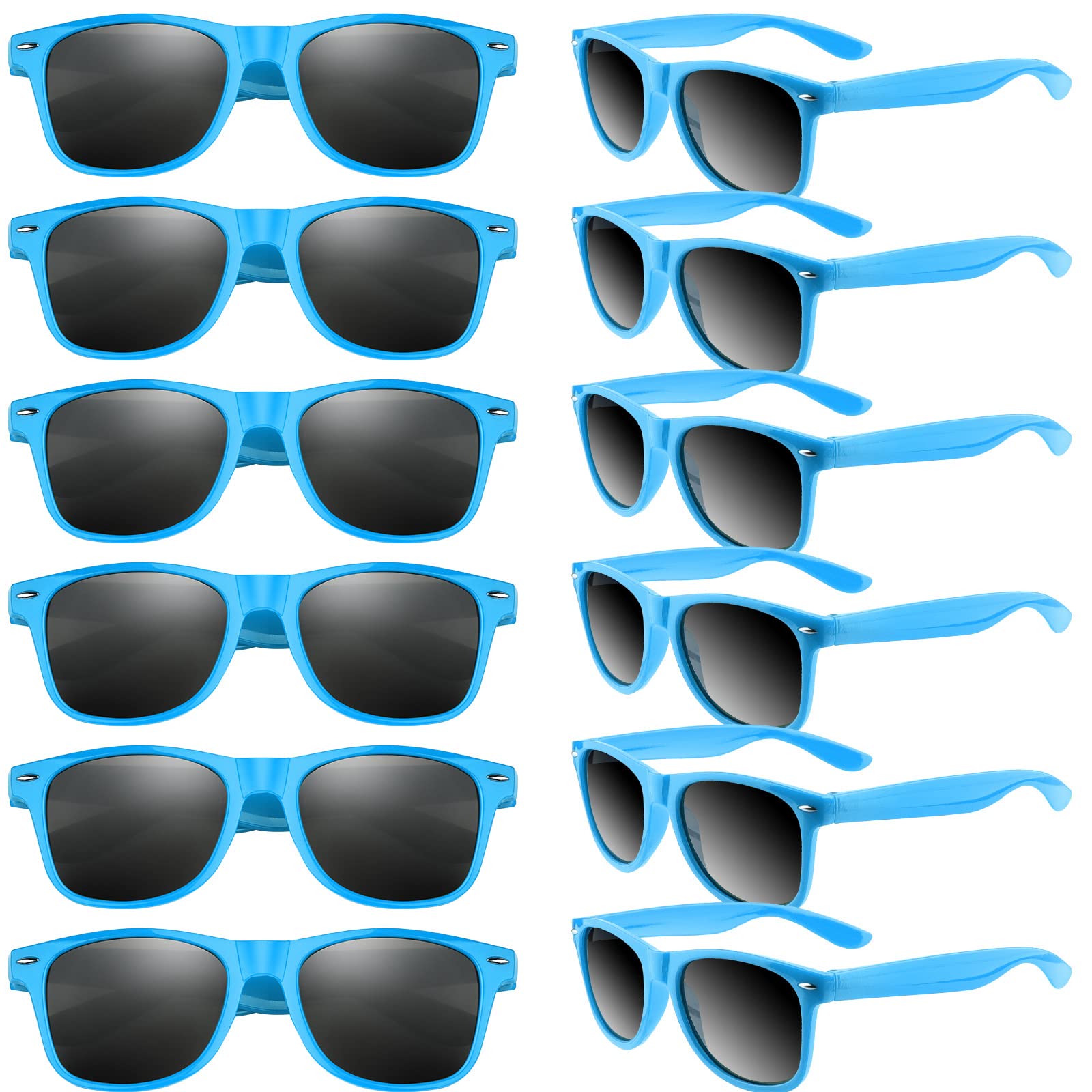 Tuparka 12 Pack Sunglasses Party Favors Bulk Party Sunglasses Goody Bag Fillers For Birthday Party Beach Pool Party, Blue