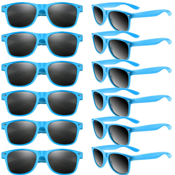 Tuparka 12 Pack Sunglasses Party Favors Bulk Party Sunglasses Goody Bag Fillers For Birthday Party Beach Pool Party, Blue