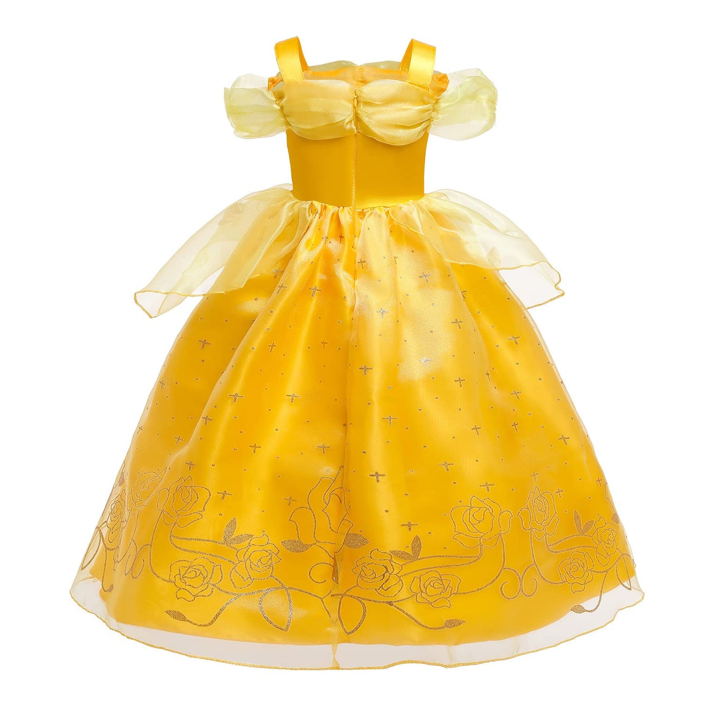 Princess Belle Costume For Girls Birthday Party Outfit Halloween Cosplay Dress Up With Accessories 9-10