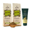 Nat Habit Ready To Apply Henna Paste & Brightning Ubtan Face Wash Combo For Men & Women Natural Glow, Rich Dark Brown Shade Suit