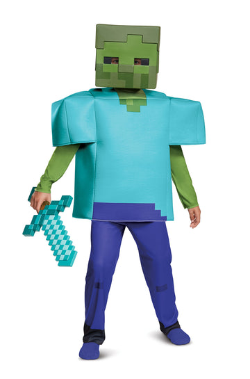 Disguise Zombie Deluxe Child Costume, Green, Large (10-12)