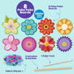 ATFUNSHOP Paper Craft Kits for Kids - 8 Packs Flower Bouquets, Mess-Free Activity for Ages 4-9, Small Size