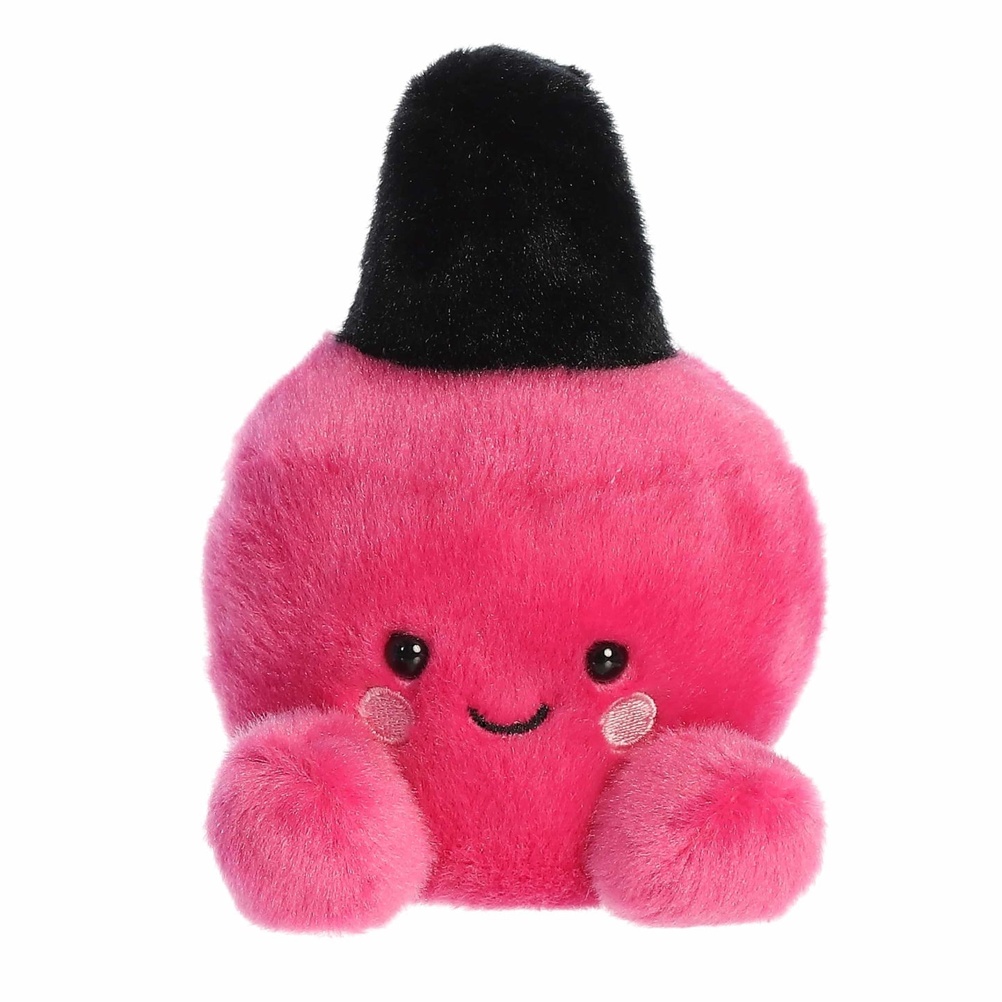 Aurora Adorable Palm Pals Kitty Nail Polish Stuffed Animal - Fun Collectible Plush for Kids and mature-themed Collectors - Perfect for Decorating Rooms and Birthday Gifts - Pink 4 Inches