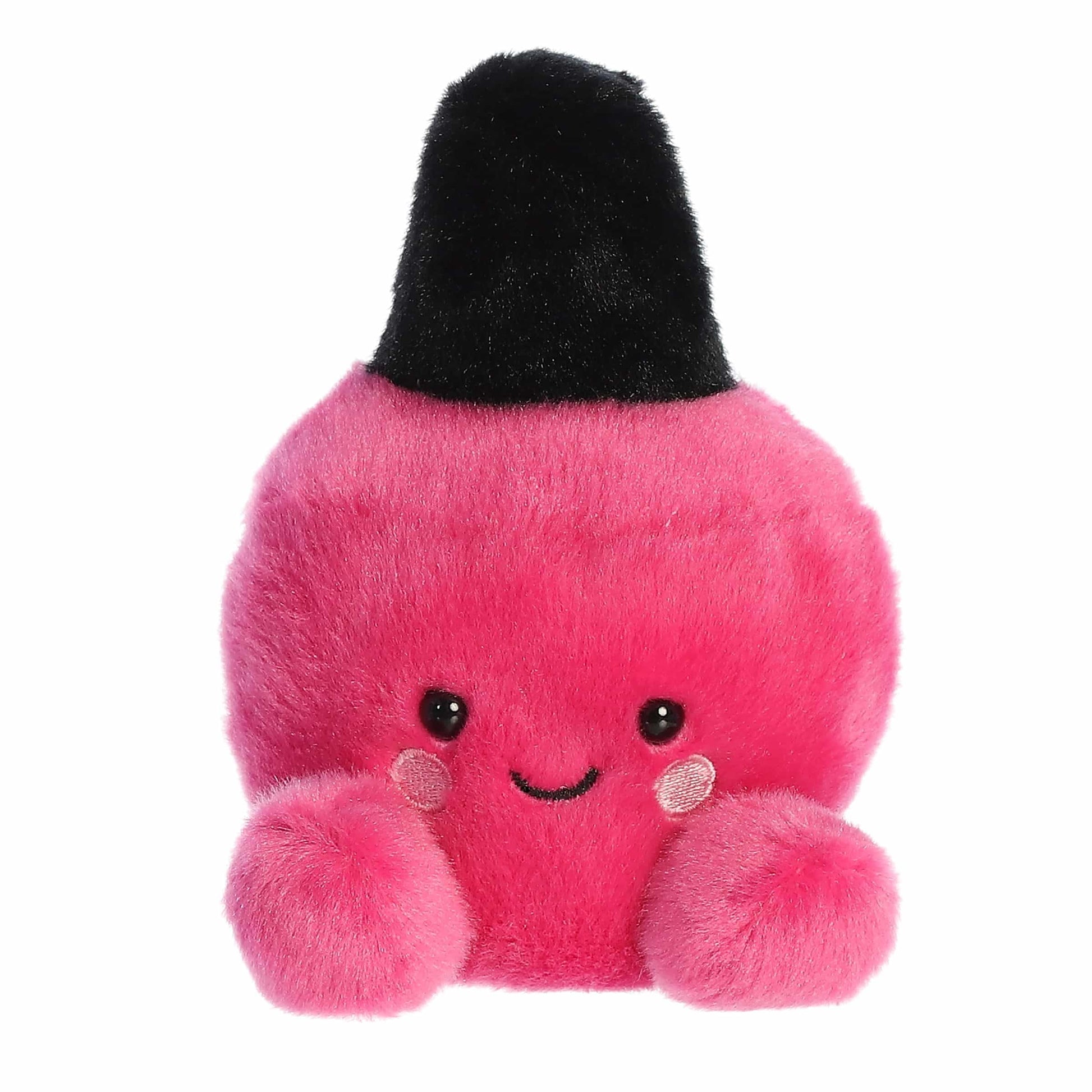 Aurora Adorable Palm Pals Kitty Nail Polish Stuffed Animal - Fun Collectible Plush for Kids and mature-themed Collectors - Perfect for Decorating Rooms and Birthday Gifts - Pink 4 Inches