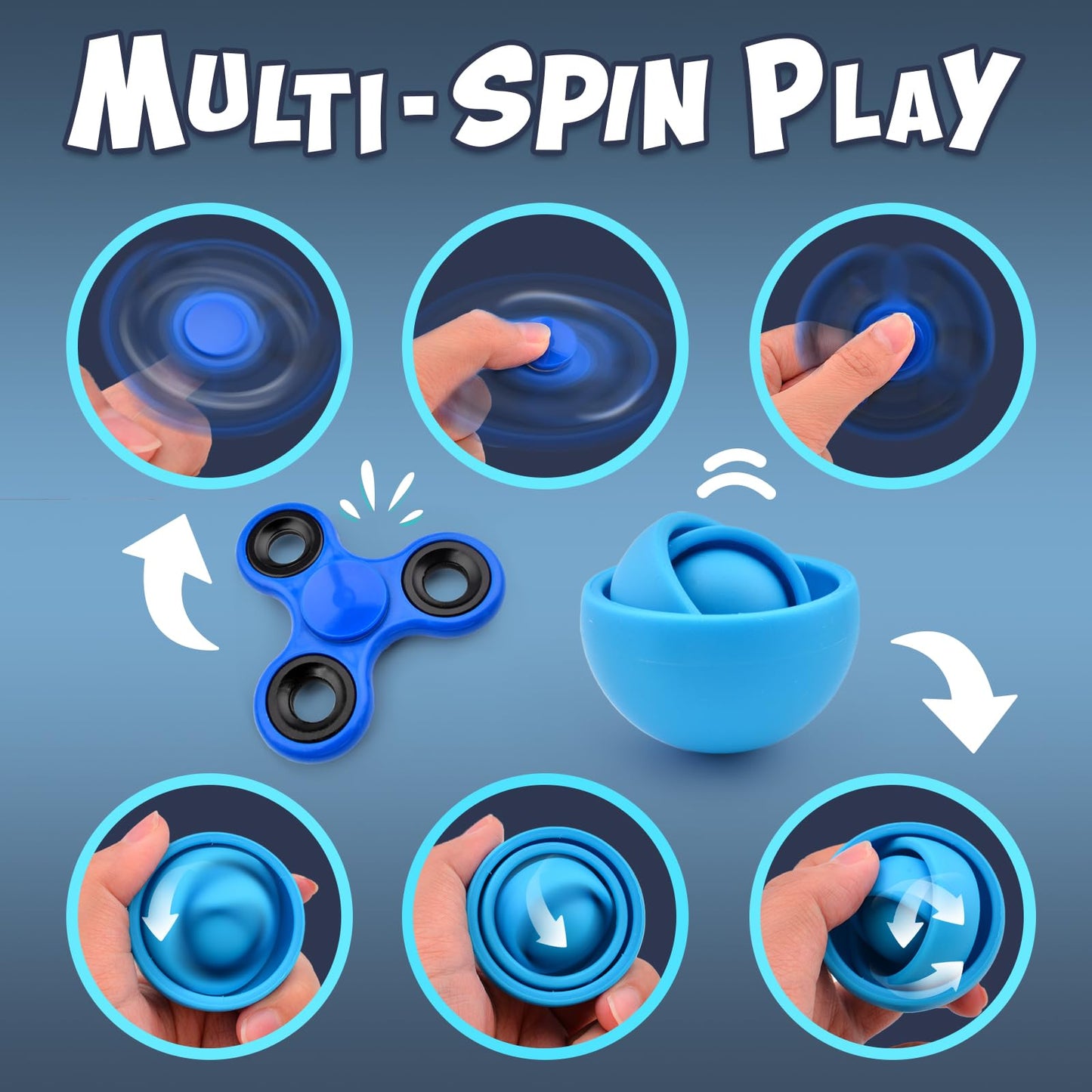 Yrissmiss Fidget Toys Adults Pack 10Pcs,Fidget Spinner with Magnetic Rings Gyro,Fidget Controller Autism Sensory Toys,ADHD Stres