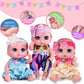 Beem Jun 6 Cute Small Baby Doll Newborn Baby All Vinyl Reborn Baby Dolls for Girls Swivel Mini Dolls 16 cm Crying Baby DIY Toys