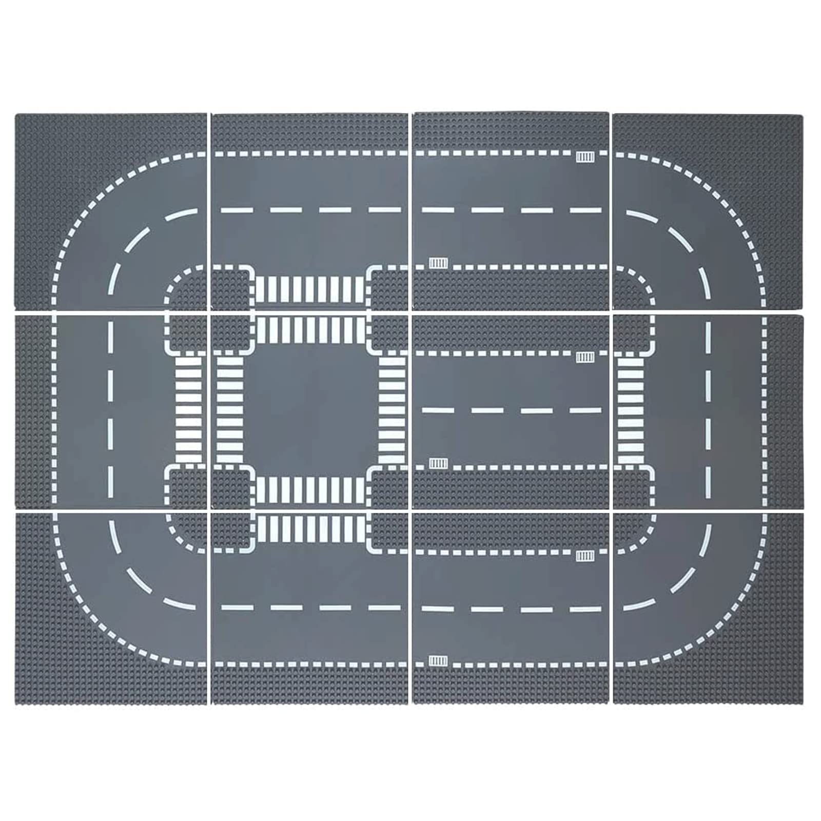 Homikidy Road Base Plates For City Road Building Block 12 City Street Plates  10X10Road Baseplates For City Street -Like New
