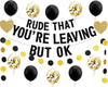 Rude That You'Re Leaving But Ok Banner Funny Retirement Party Decoration Supplies Glitter Hanging Garland Balloons Bunting Offic
