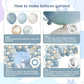 Ilafm 150Pcs Dusty Baby Blue Balloon Arch Garland Kit, Sand White Slate Fog Pastel Baby Blue Balloons Metallic Gold For Boy Baby