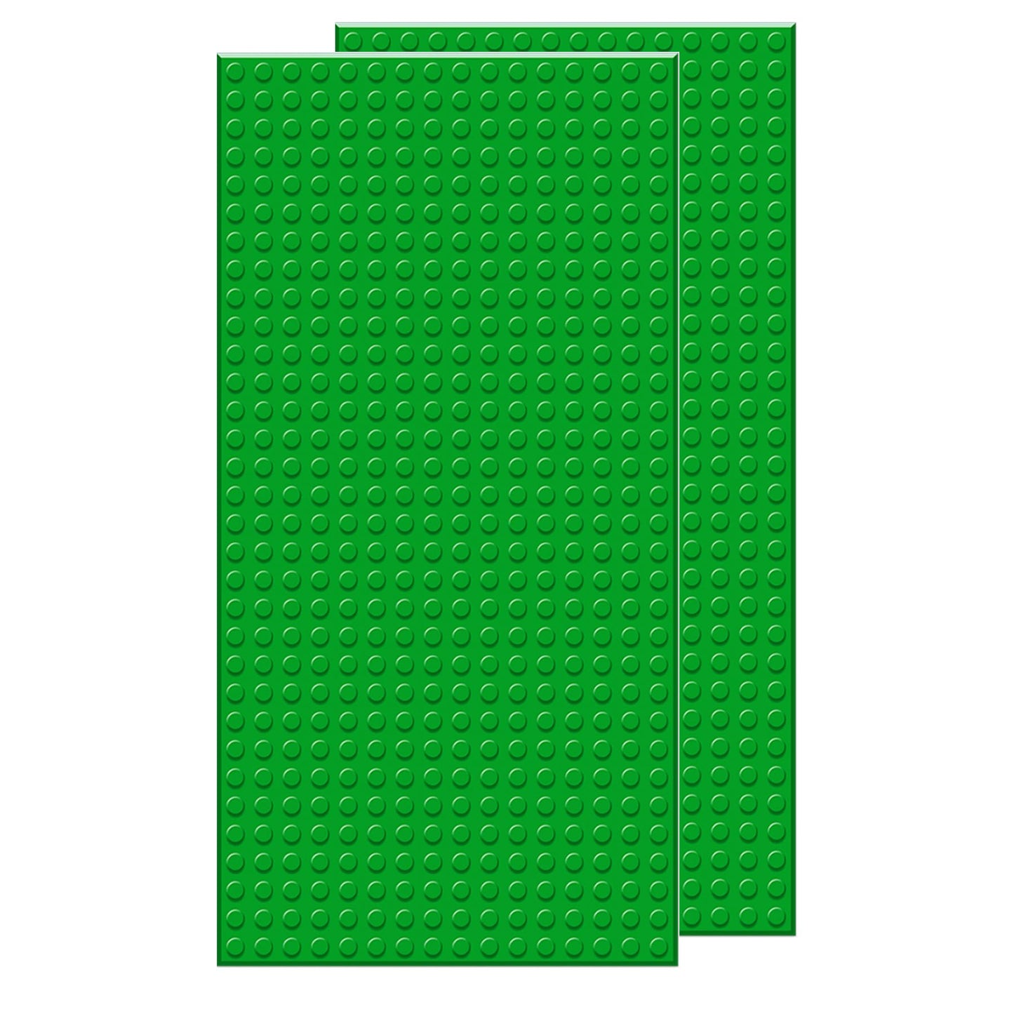 Ekind 2 Pcs Classic 5' X 10' Building Baseplates, Compatible With Major Brands Toy Bricks, Encourage Logic & Creativity Through Play, Ideal Stem Activities For Children (Green)