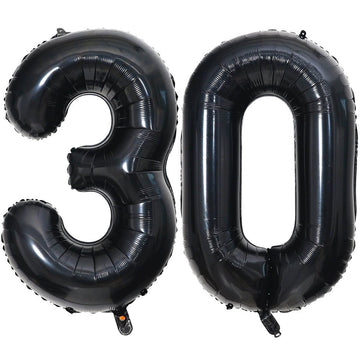 40 Inch Black 30 Number Balloons Giant Jumbo Huge 30 Foil Mylar Helium Number Digital Balloons Black Birthday Mylar Digital Ball