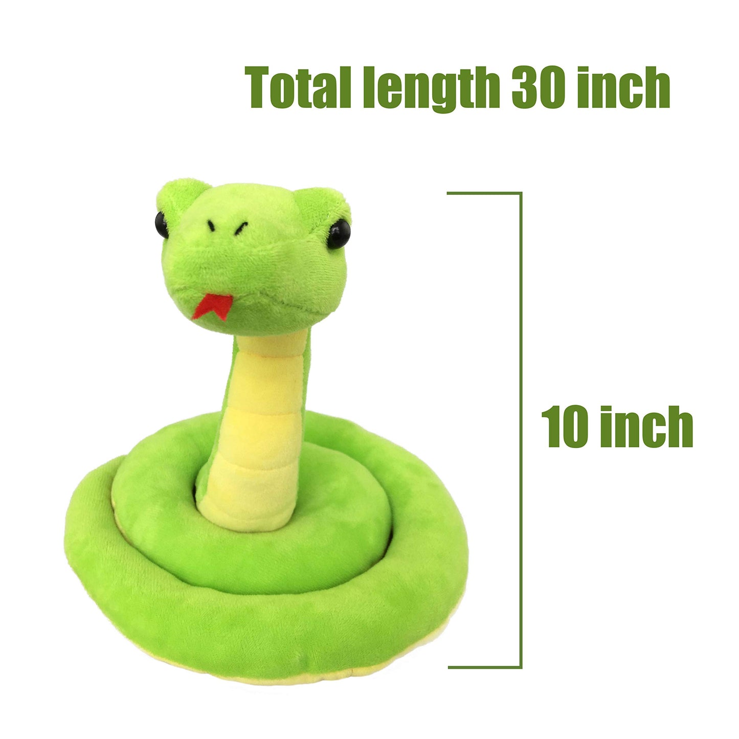 Ice King Bear Lifelike Green Snake Stuffed Animal - Plush Toy (Standing)