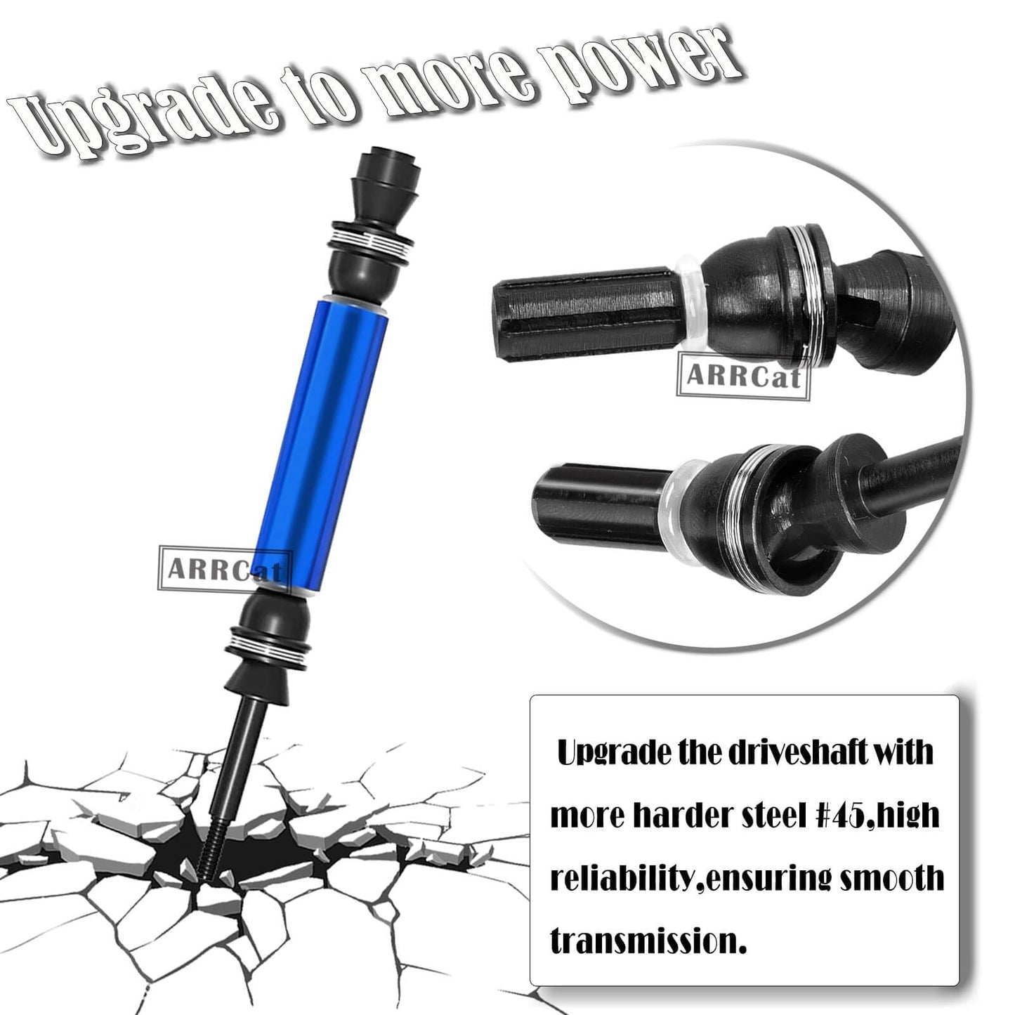 ARRCat Rear Drive Shaft Cvd Axles for 1/10 Rustler VXL 2WD,Slash 2WD VXL,Stampede VXL 2WD, Hoss VXL 2WD,2pcs Upgrades Part Hop-U