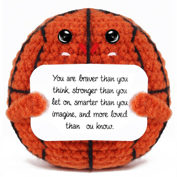 Lestp Funny Gifts Women Positive Basketball Emotional Support Crochet Nuggets Pickle Plush Partner Cute Birthday Gift Gag Metal