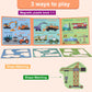ASTARON 3D Magnetic Puzzle with 60 Puffy Stickers for Toddlers, 41 Pieces Construction Vehicles Toddler Puzzles Preschool Educat