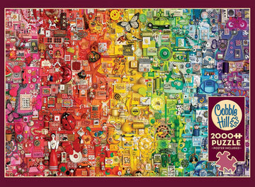 Cobble Hill 2000 Piece Rainbow Puzzle - Includes Sample Poster - 39.25 x 26.62 inches - Cardboard - Model 49001