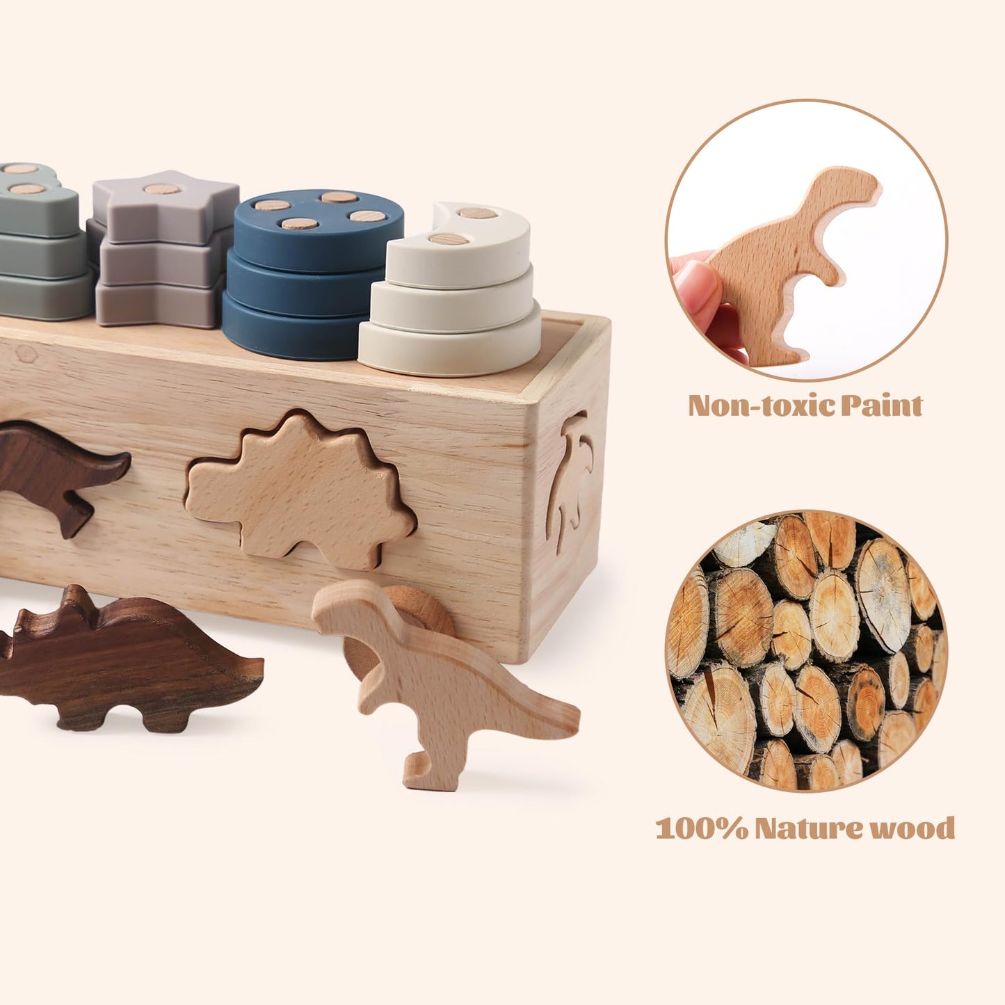 Montessori Shape Sorter Toys For Toddler 1-3, Silicone Alphabet Letters Baby Puzzles & Flash Cards, Fine Motor Skills Preschool