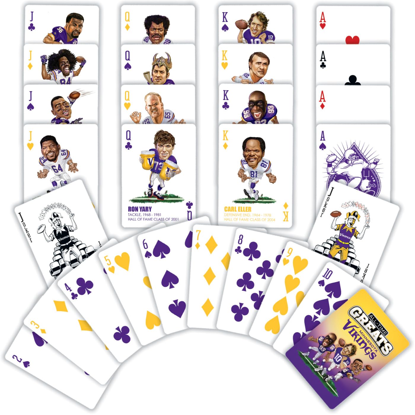 MasterPieces Minnesota Vikings Playing Cards - Officially Licensed Deck, Cardstock, Team Color, Model MIV3300