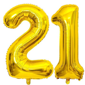 40 Inch Gold 21 Number Balloons Giant Jumbo Huge 12 Or 21 Foil Mylar Helium Number Digital Balloons Gold Birthday Mylar Digital